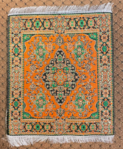 Woven Carpet Coaster: Orange